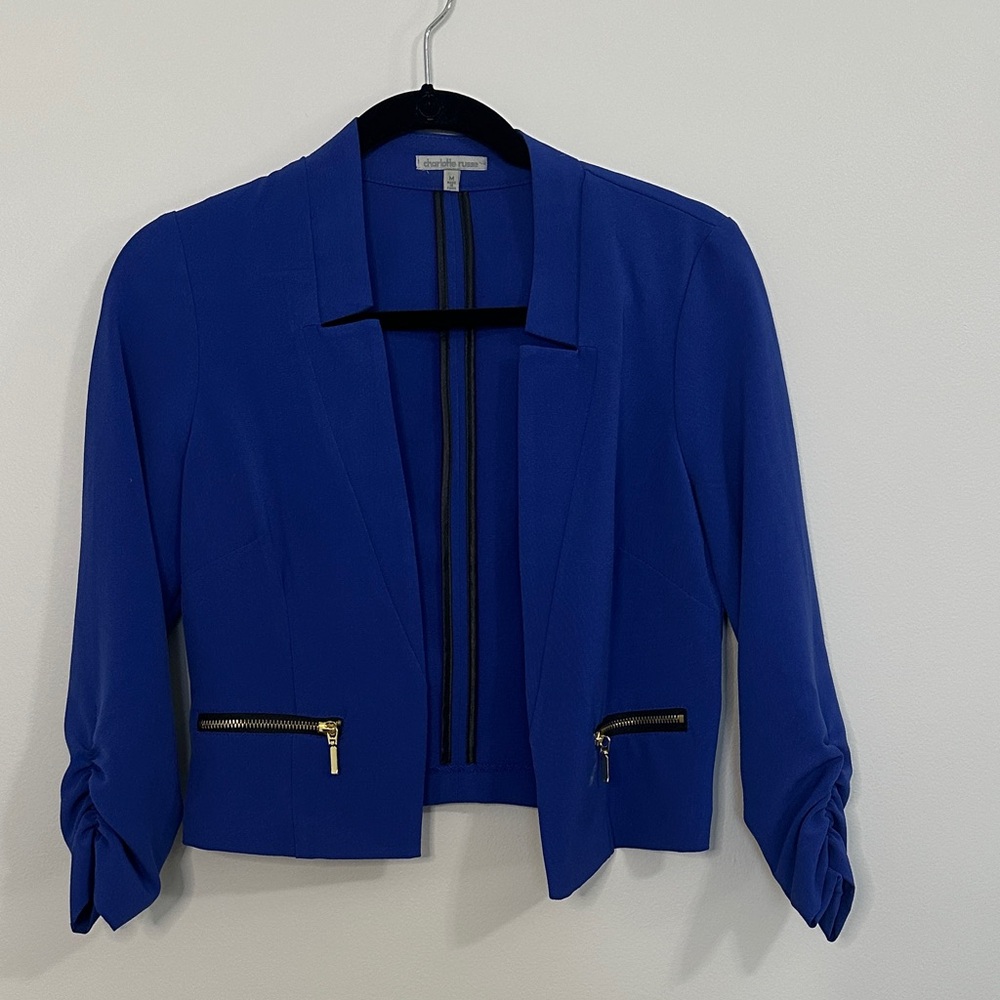 Charlotte Russe Royal Blue Blazer with Zipper Accents